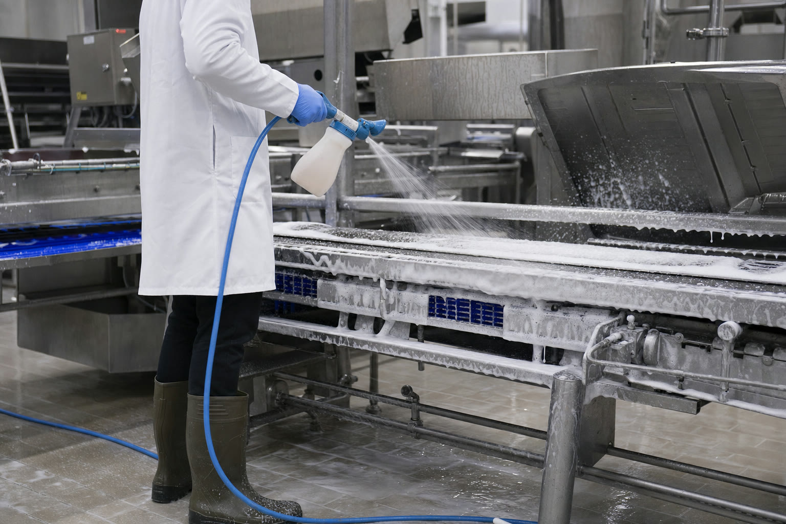 Limpieza de equipos industriales alimentarios en acero inoxidable
