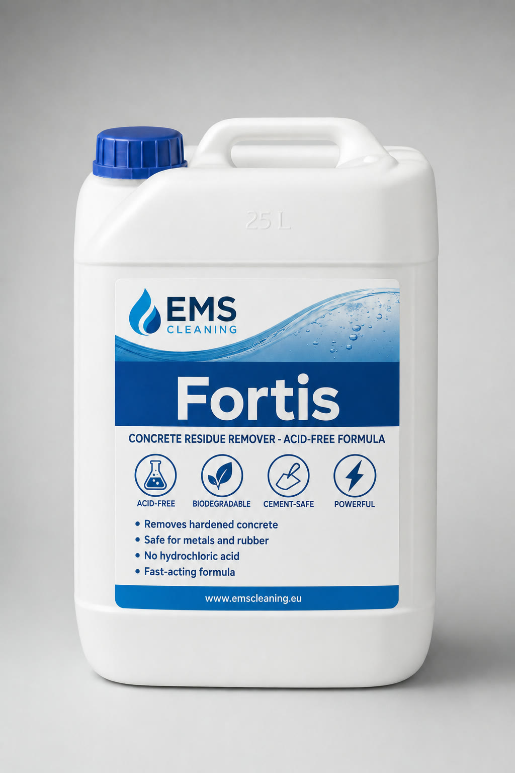 Bidón de 25L de Fortis eliminador de restos de hormigón EMS Cleaning